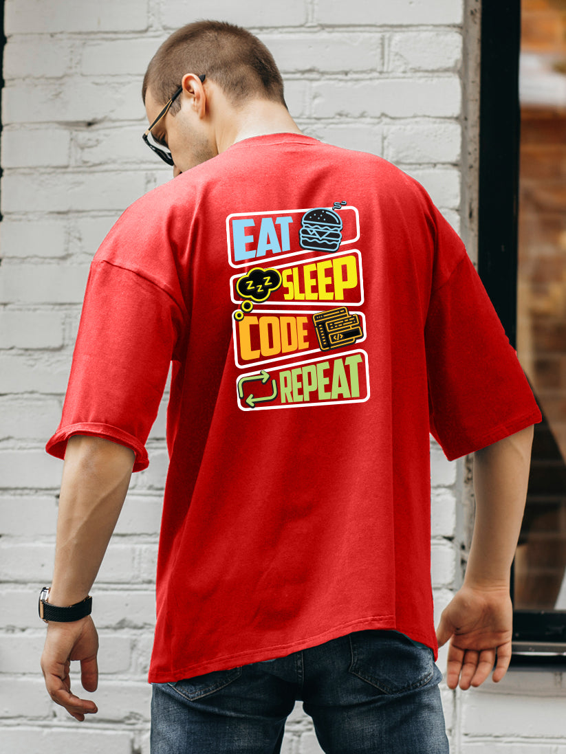 Eat Sleep Code Repeat Oversized T-Shirt