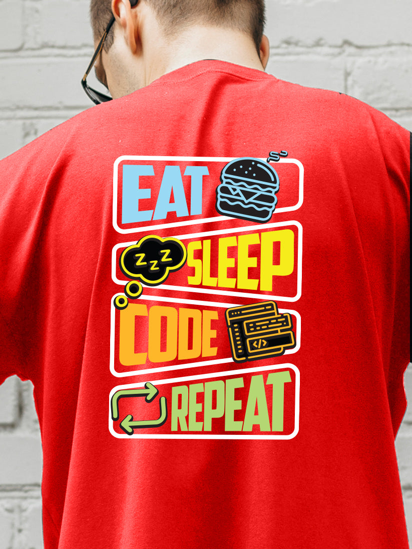 Eat Sleep Code Repeat Oversized T-Shirt