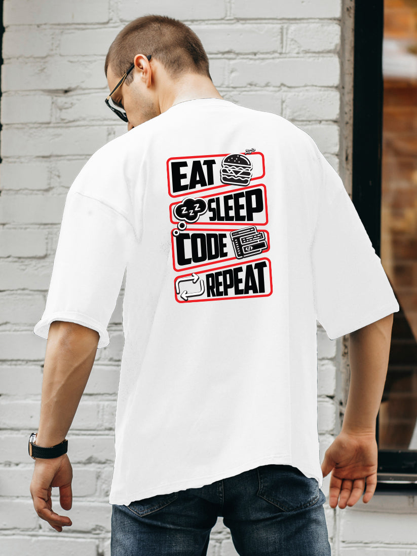 Eat Sleep Code Repeat Oversized T-Shirt