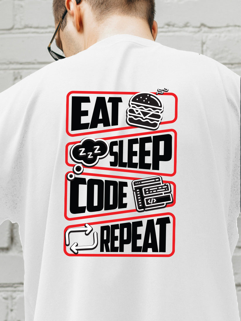 Eat Sleep Code Repeat Oversized T-Shirt