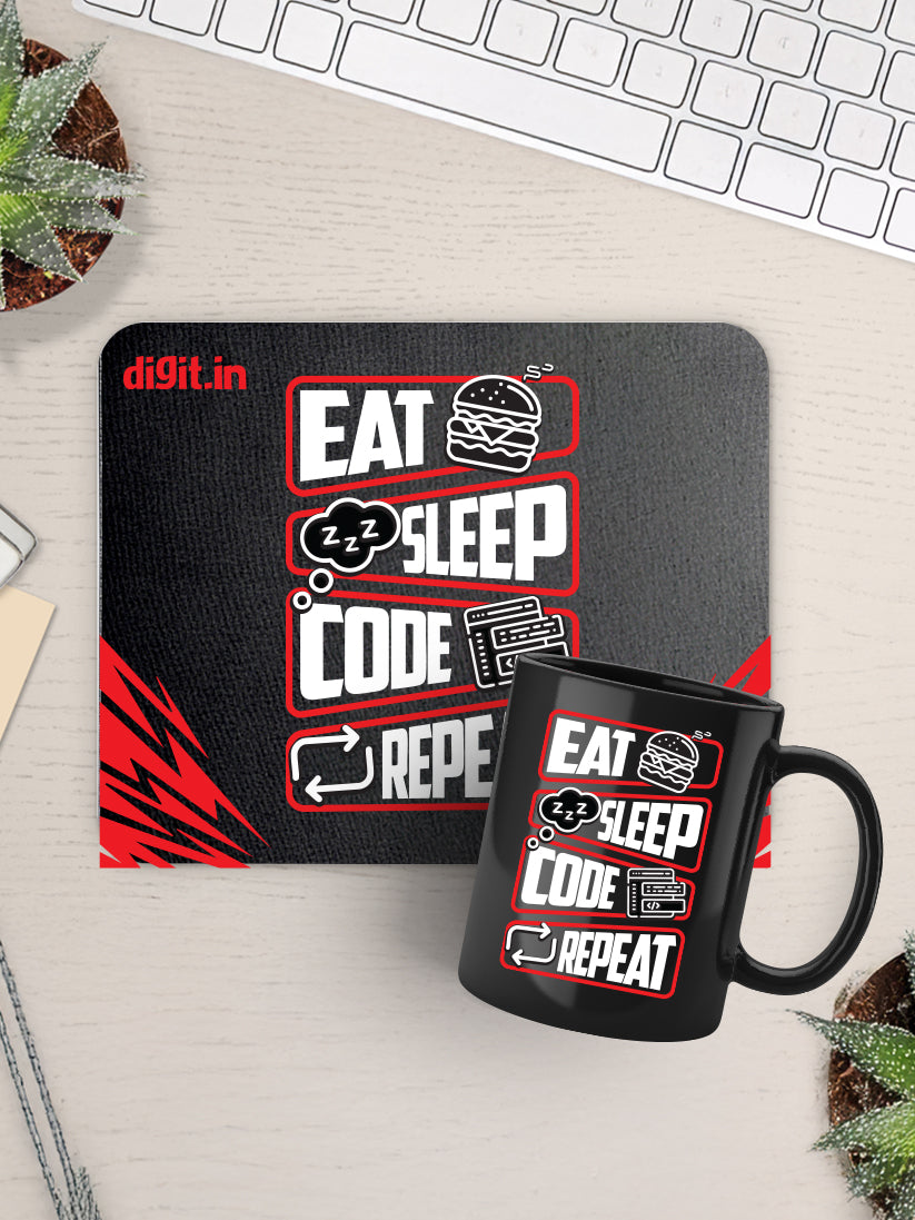 Eat Sleep Code Repeat Mouse Pad & Mug Combo