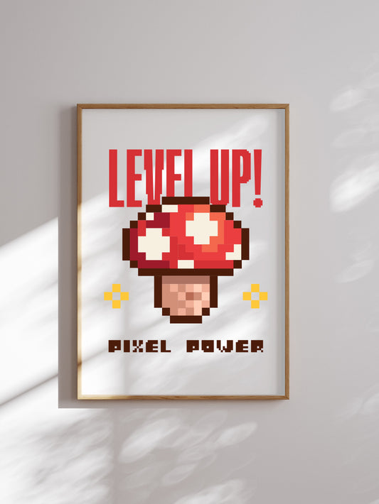 Level Up Pixel Power Poster