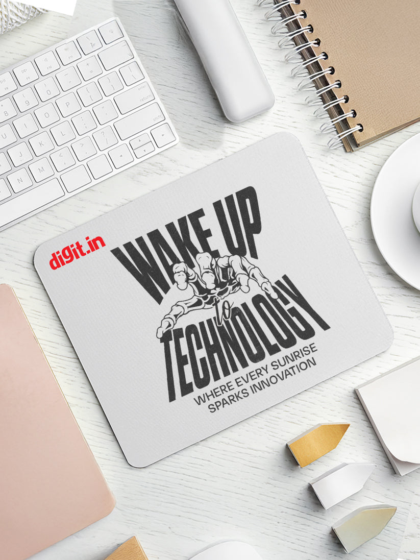 Wake Up to Technology Mouse Pad