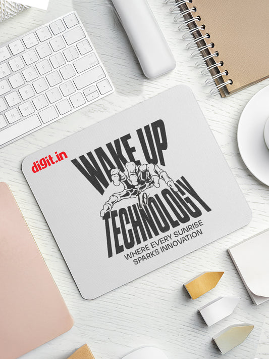 Wake Up to Technology Mouse Pad